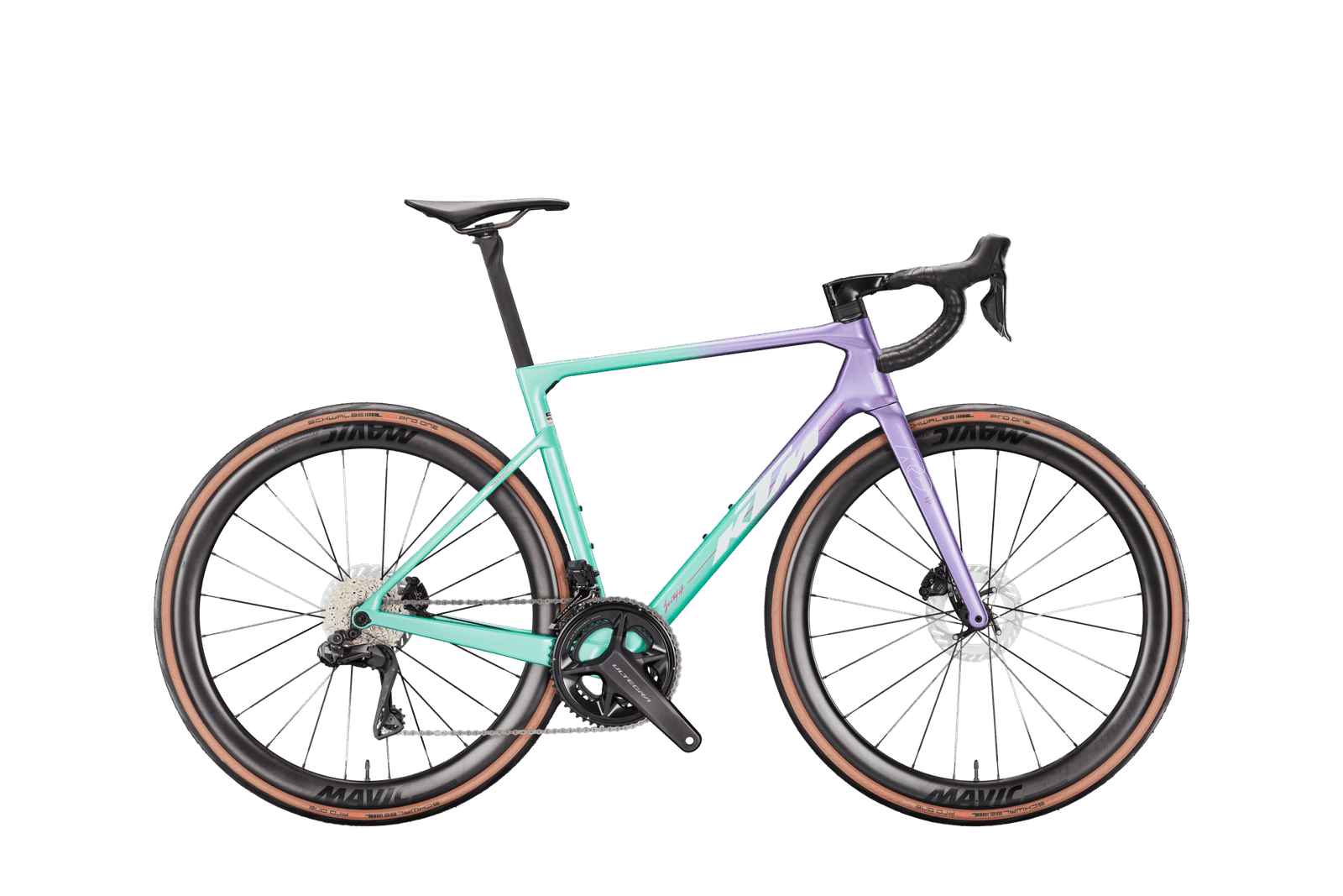 Vélo de route KTM Revelator Alto Prime taille M (55) – couleur émeraude-violet, blanc et magenta