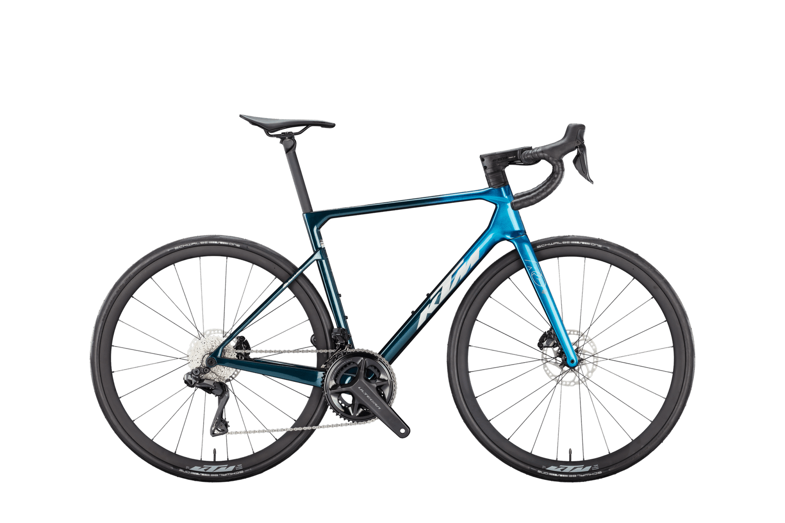 Vélo de route KTM Revelator Alto Master taille M (55) – couleur bleu mer foncé, argent et orange