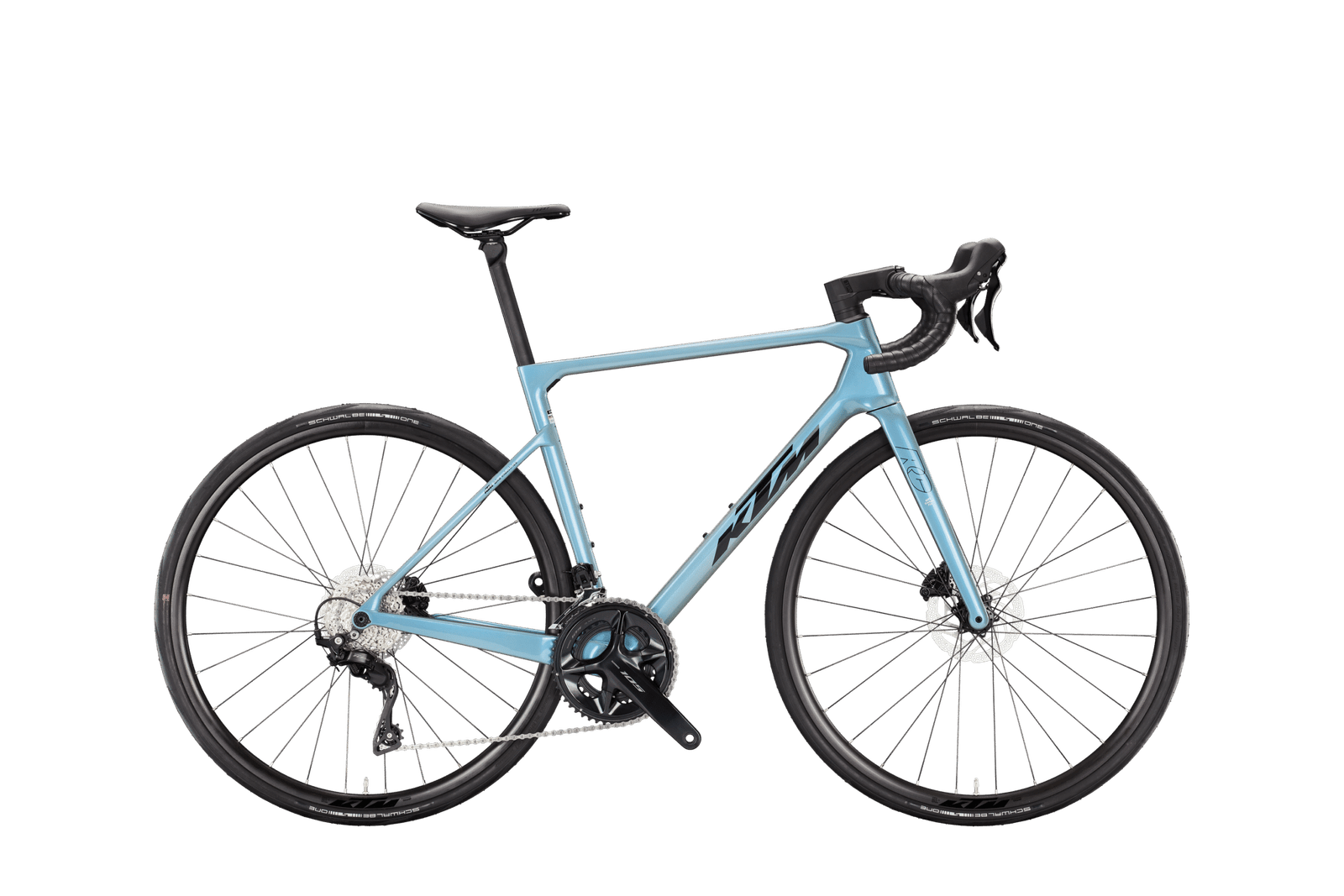 Vélo de route KTM Revelator Alto Pro taille M (55) – couleur bleu-gris candy, noir et argent