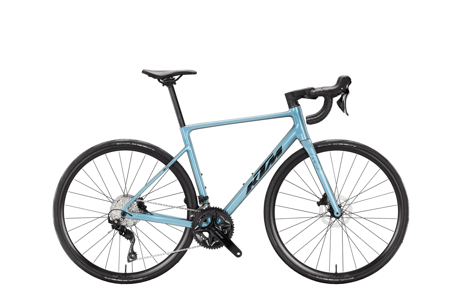 Vélo de route KTM Revelator 10 taille M (55) – couleur bleu-gris candy, noir et argent