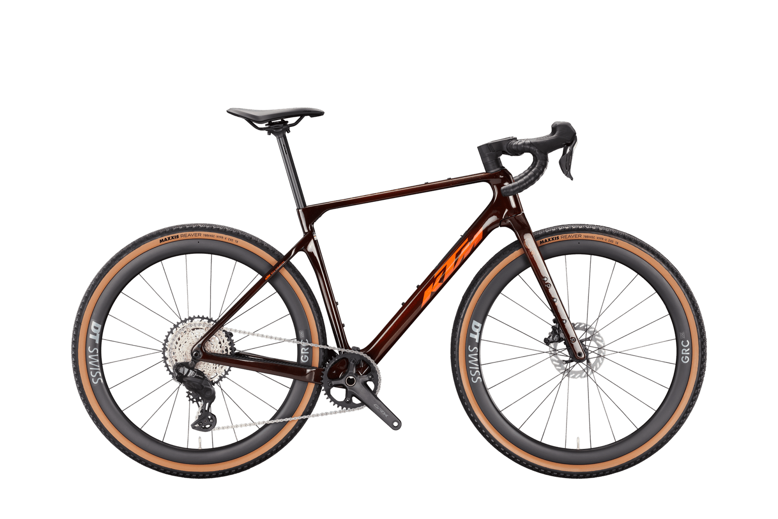 Vélo KTM Gravelator Master finition orange carbone, conçu pour les aventures extrêmes