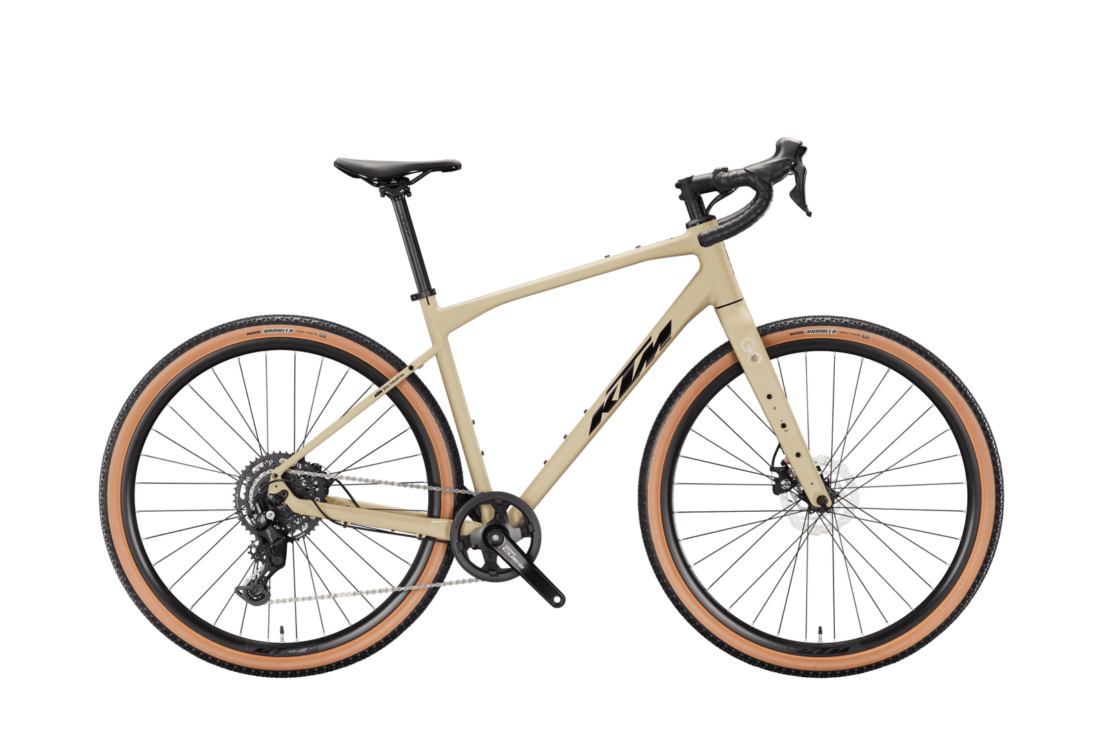 Vélo gravel KTM modèle GRAVELATOR en finition grey beige matt