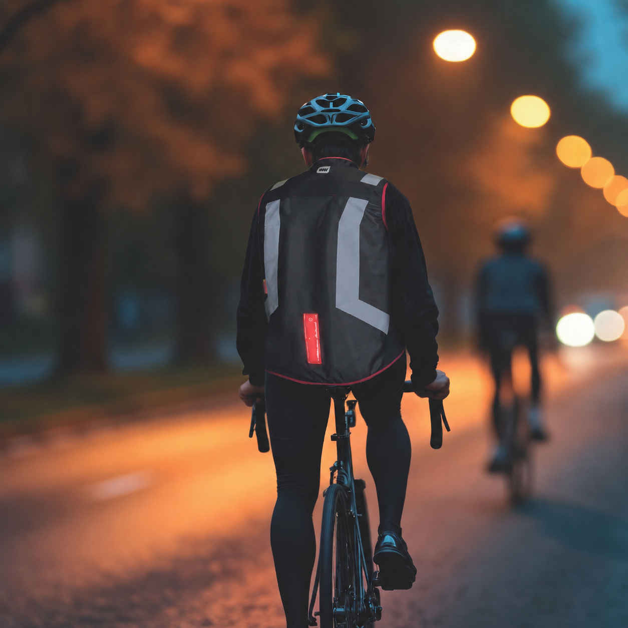 cycliste vetements reflechissant wowow pour etre vu dans la nuit